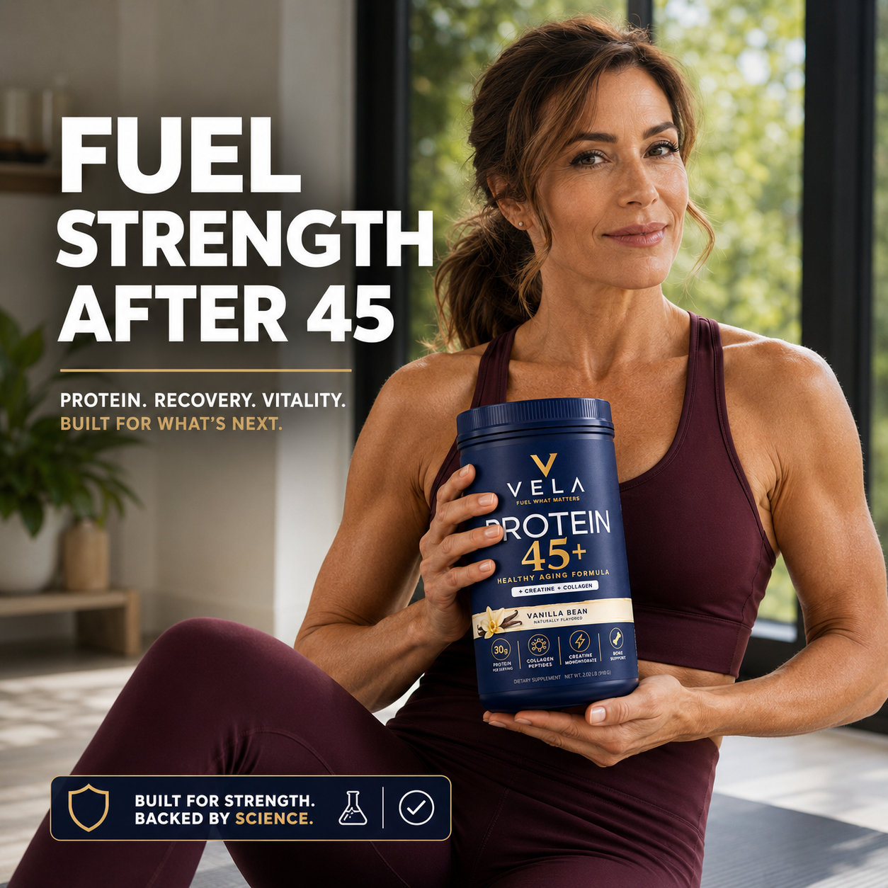 VELA protein tub with shake and scoop